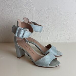 Chinese Laundry Women's Light Blue Suede Ankle-Strap Block Heels Size 7